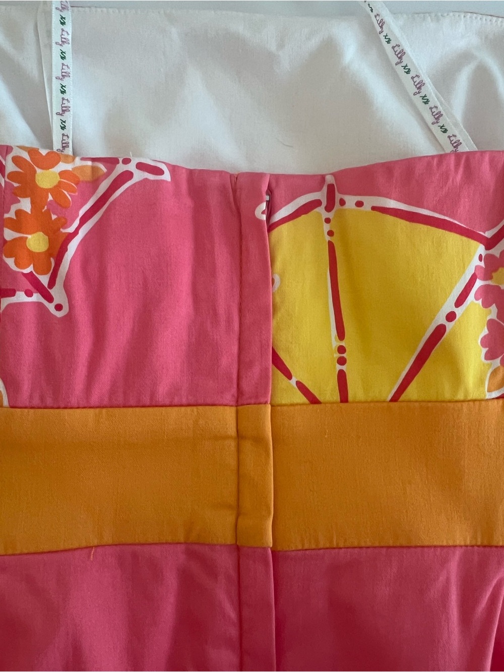 Lilly Pulitzer Pink, Yellow & Orange Umbrella Strapless Dress - Picture 3 of 10